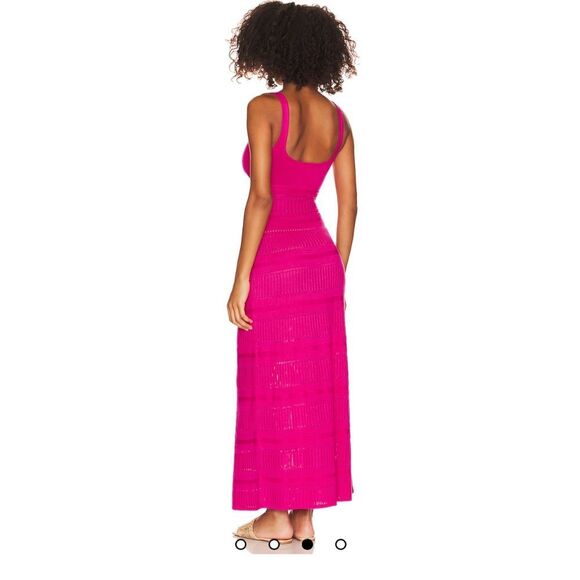 LOVERS +  FRIENDS X REVOLVE Tayla Pointelle Maxi Dress in Hot Pink sz xxs - Picture 2 of 10